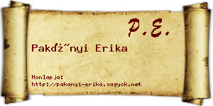 Pakányi Erika névjegykártya